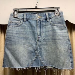 Distressed Denim Skirt
